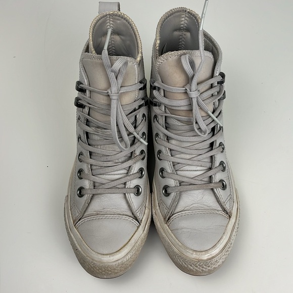 Converse High Top Sneaker Boot Chuck Taylor All Star Leather Waterproof Beige - Picture 5 of 16